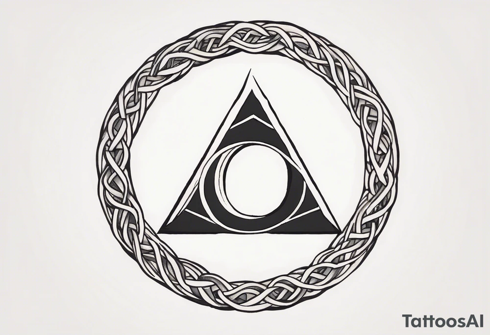 simple letter delta inside a chain circle tattoo idea