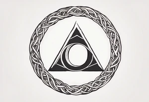 simple letter delta inside a chain circle tattoo idea