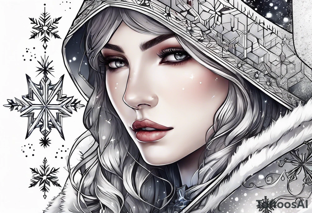 Constellation, arrow , snowflake tattoo idea