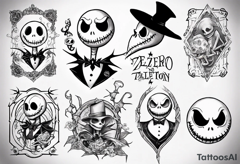 jack skellington and zero tattoo idea