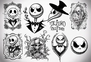 jack skellington and zero tattoo idea