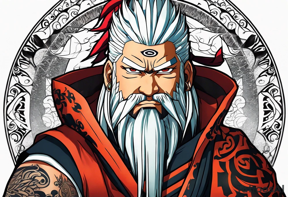 Sage mode jiraiya from the anime naruto tattoo idea