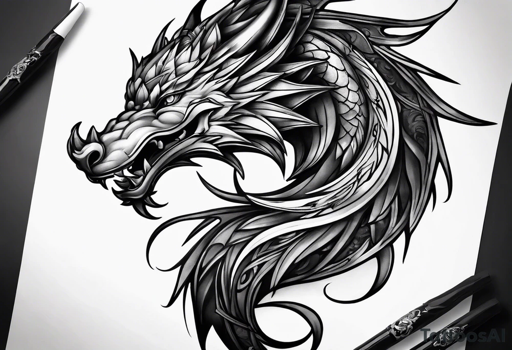 Drachenkopf unten tattoo idea