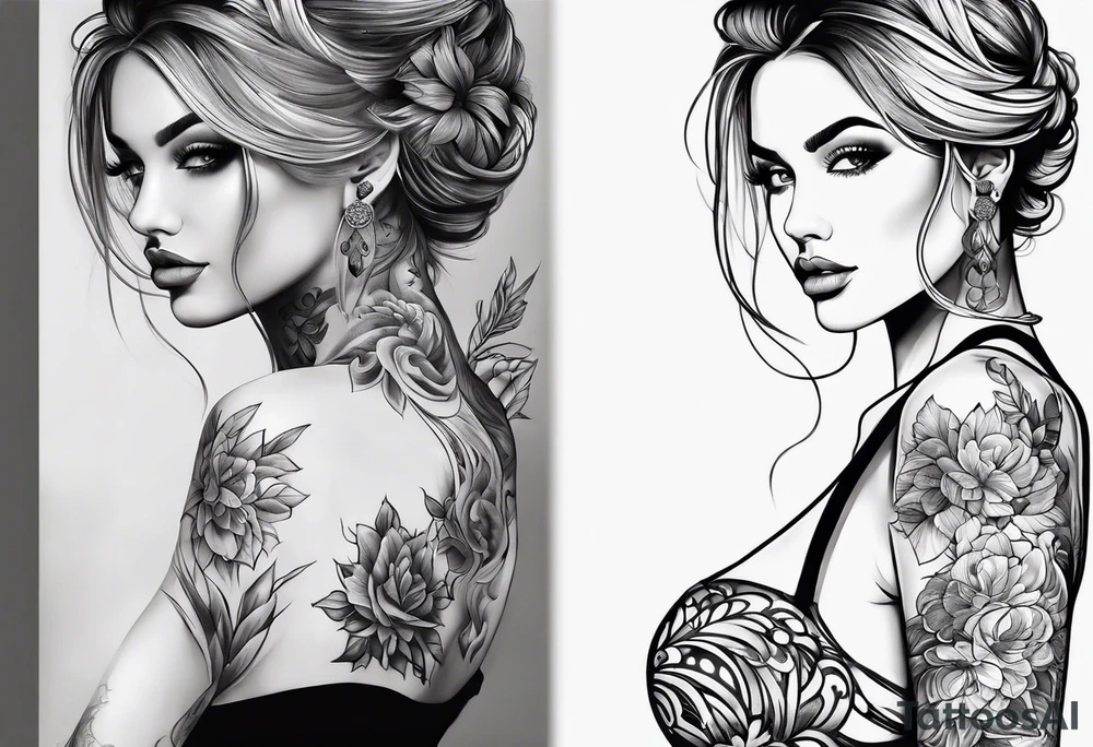 Woman with no clothes tattoo idea