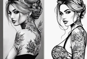 Woman with no clothes tattoo idea