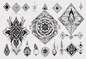 Minimalist Ornemental traditional henne indie tattoo idea