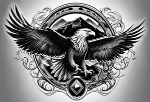 eagle fighting predators tattoo idea