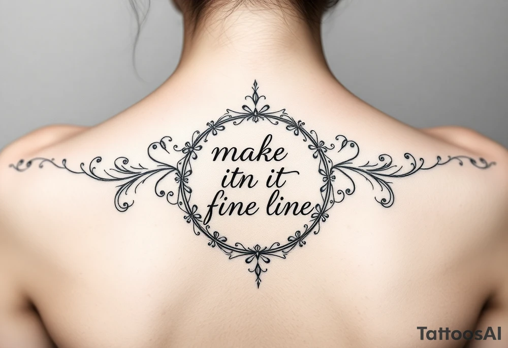 life imitates art make it fine line and the words in a circle tattoo idea