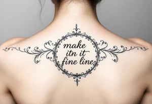 life imitates art make it fine line and the words in a circle tattoo idea