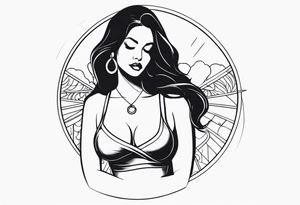 woman with big titts tattoo idea