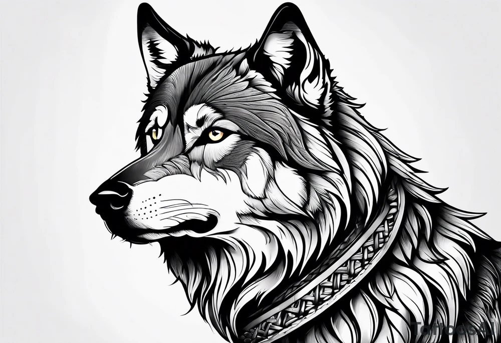 Wolf on guard tattoo idea