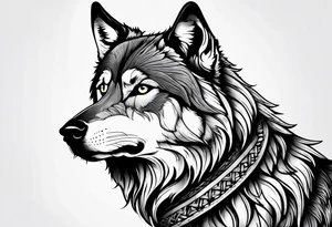 Wolf on guard tattoo idea