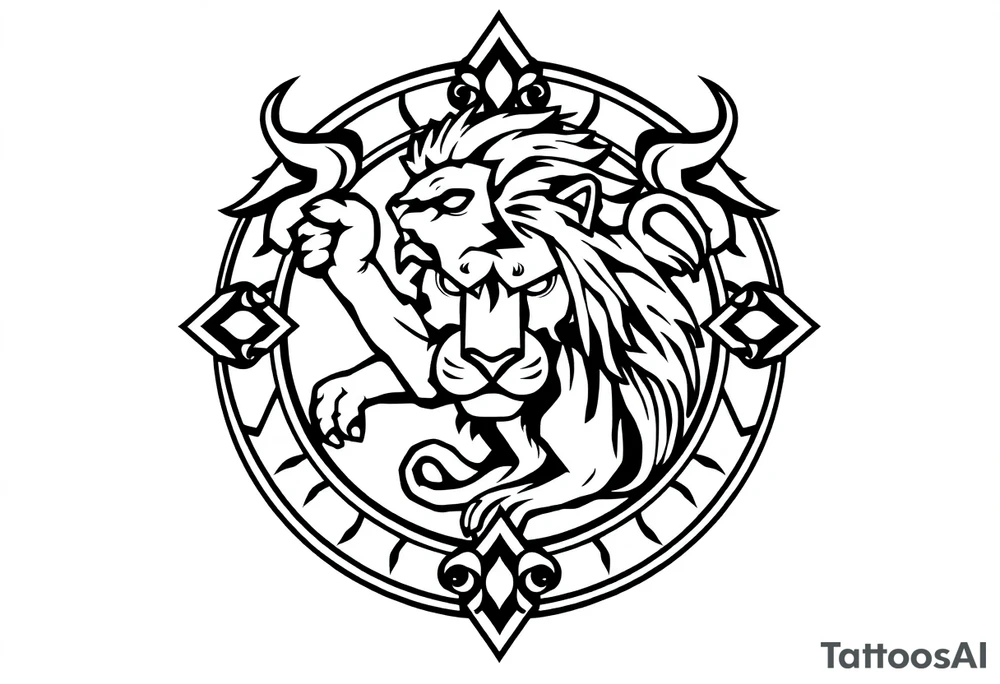 Irish symbol with lion inside tattoo idea