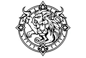 Irish symbol with lion inside tattoo idea