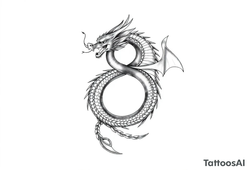 dragon number 8 positive projection, universe, phoenix tattoo idea