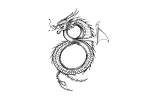 dragon number 8 positive projection, universe, phoenix tattoo idea