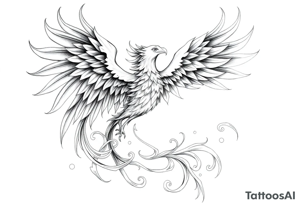 Powerful Phoenix rising tattoo idea
