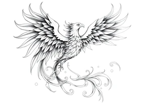 Powerful Phoenix rising tattoo idea