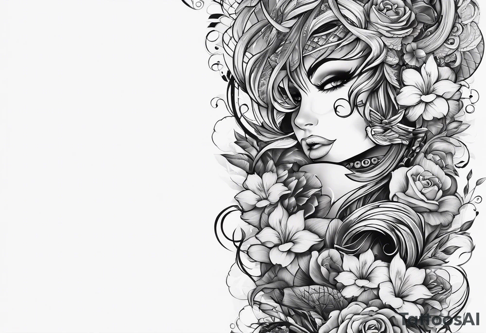 Full leg tattoo sleeve square tattoo idea