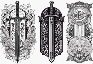 sword Valhalla death prayer tattoo idea