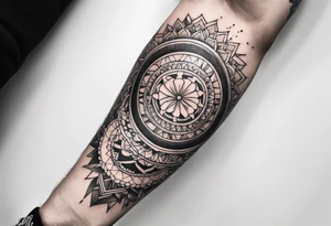 Sleeve tattoo, fine line, realistic, light and bold representing freedom, peace, happiness, family, friends, kindness, heritage, Denmark, Germany, tattoo idea