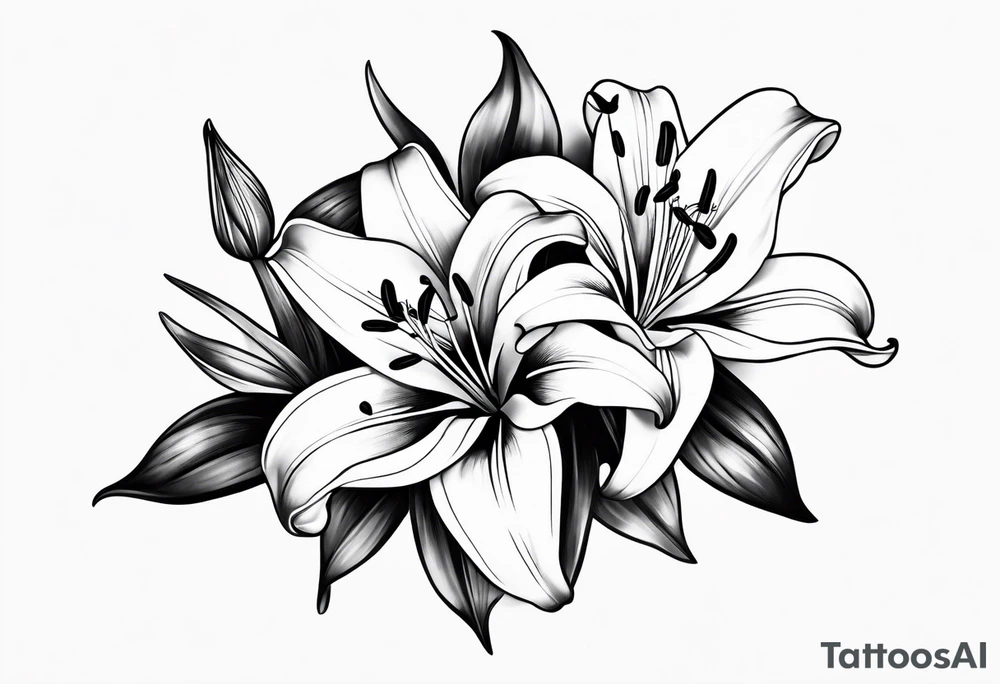 Small lily tattoo idea