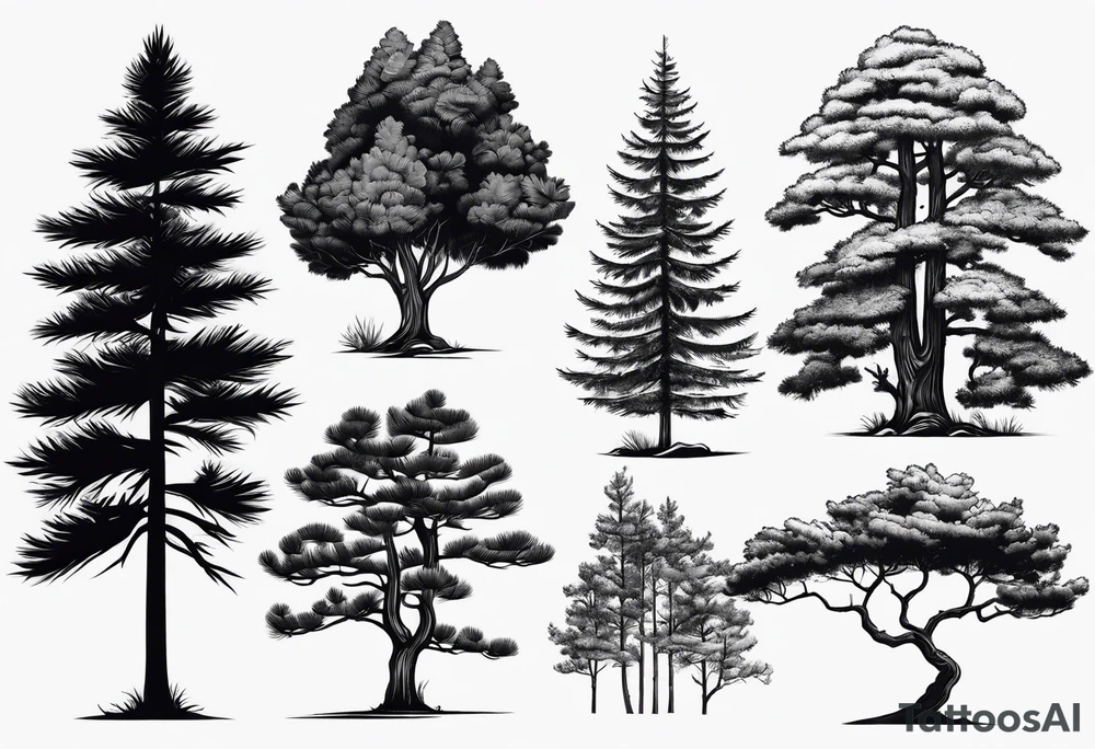 Trees pine tattoo idea