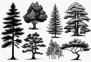 Trees pine tattoo idea