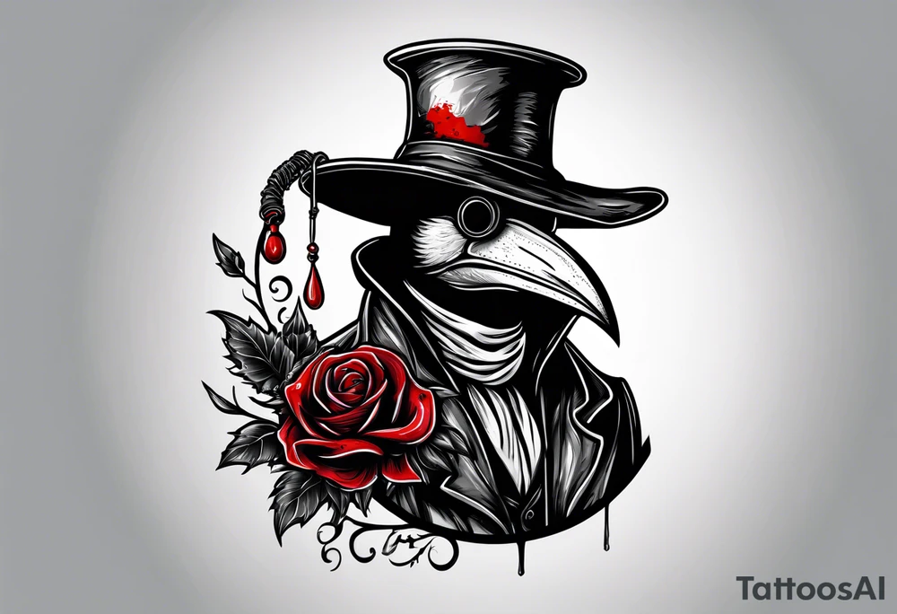 Plague doctor  with blood tattoo idea