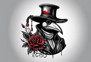 Plague doctor  with blood tattoo idea
