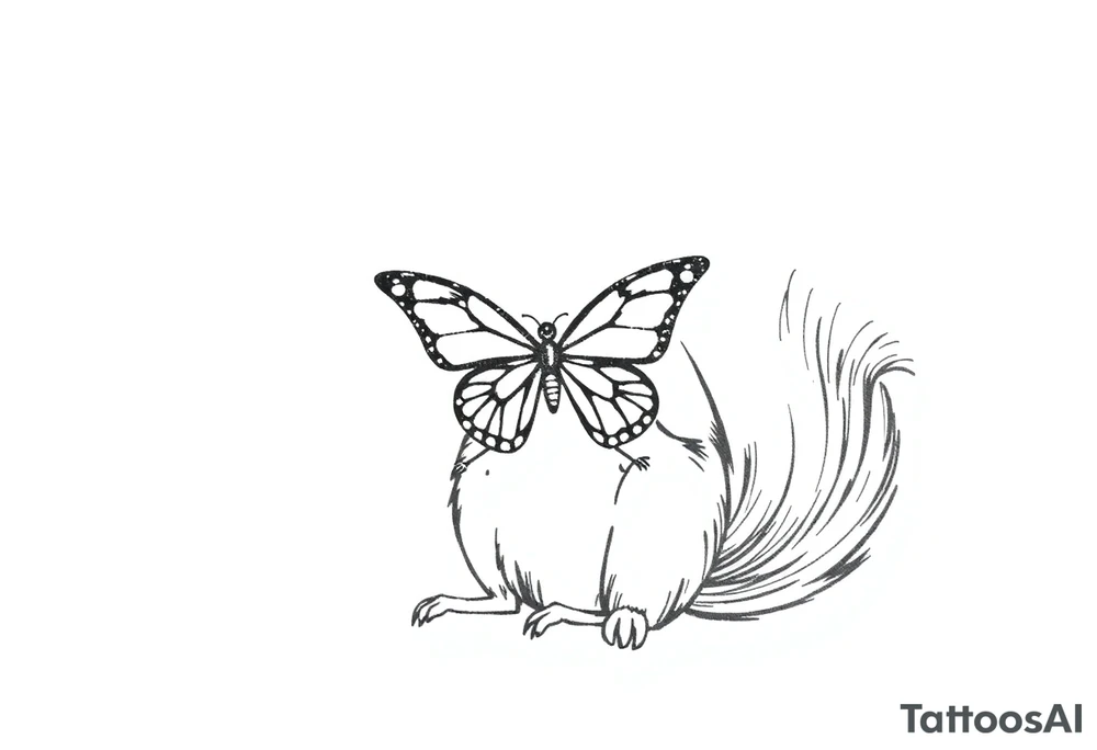 Squirrel holding butterfly tattoo idea