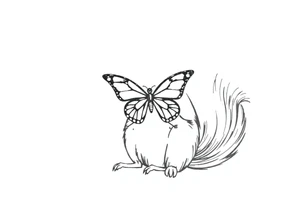 Squirrel holding butterfly tattoo idea