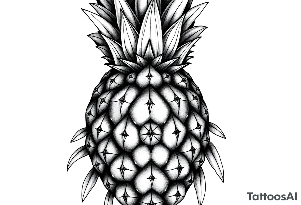 Crown pineapple vagina anus tattoo idea