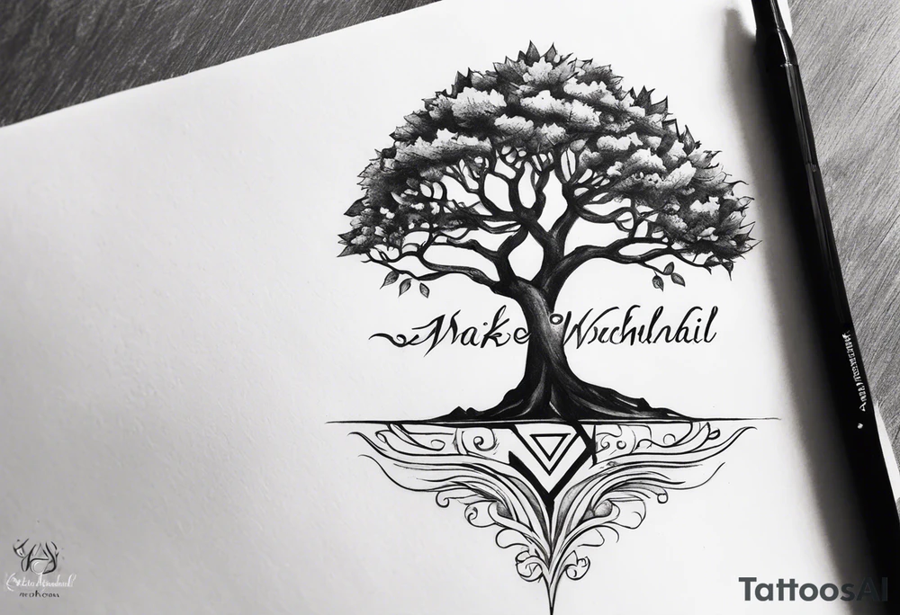 A posion tree and the last name “wakchhali” under it on my arm tattoo idea