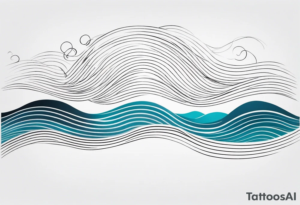 background wind or water with curved lines but spaced out tattoo idea