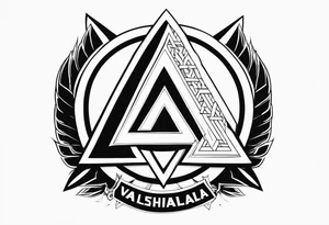 Valhalla shield sword axe Valknut fire tattoo idea