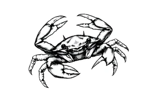 powerful vicious crab ready to defend or attack proudly showing off that a crab is the sign of a cancerg tattoo idea