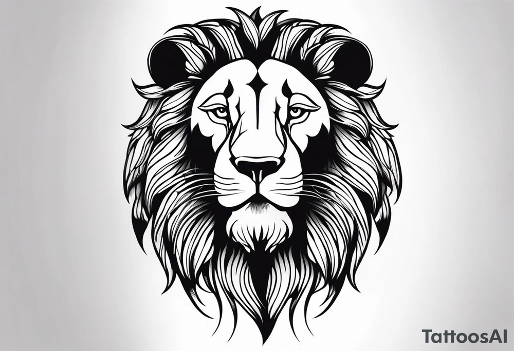 powerful majestic lion, close-up tattoo idea