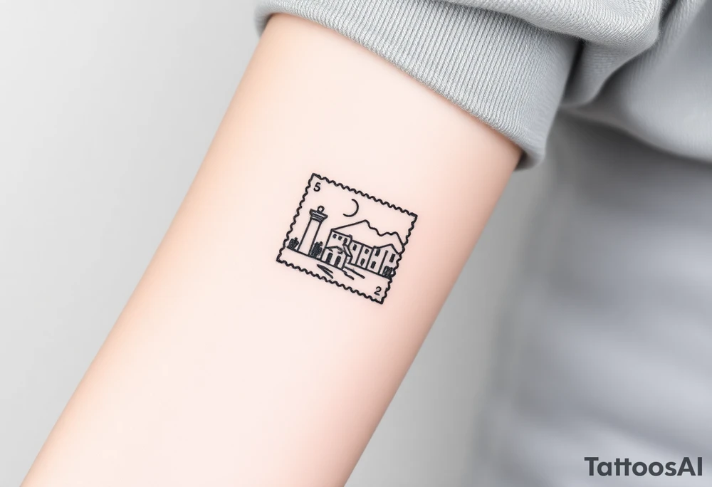 A postage stamp of Benidorm tattoo idea
