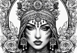 Griechische frau skulptur tattoo idea