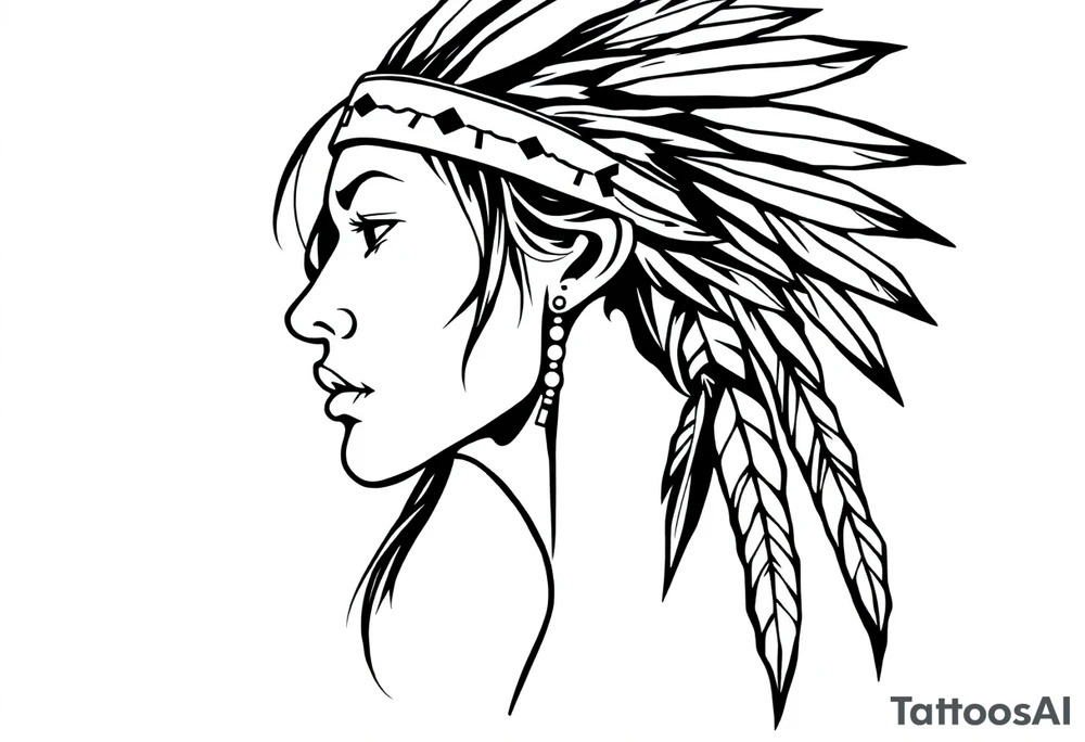 Native American female tattoo idea