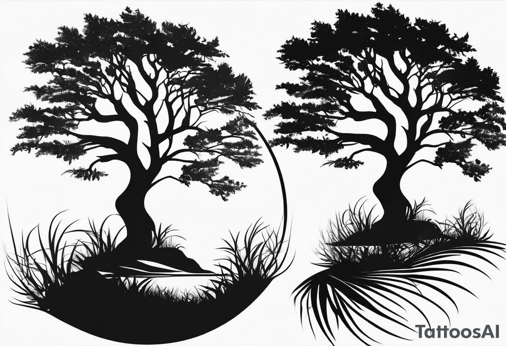 Tree silhouette tattoo idea