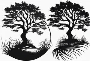 Tree silhouette tattoo idea