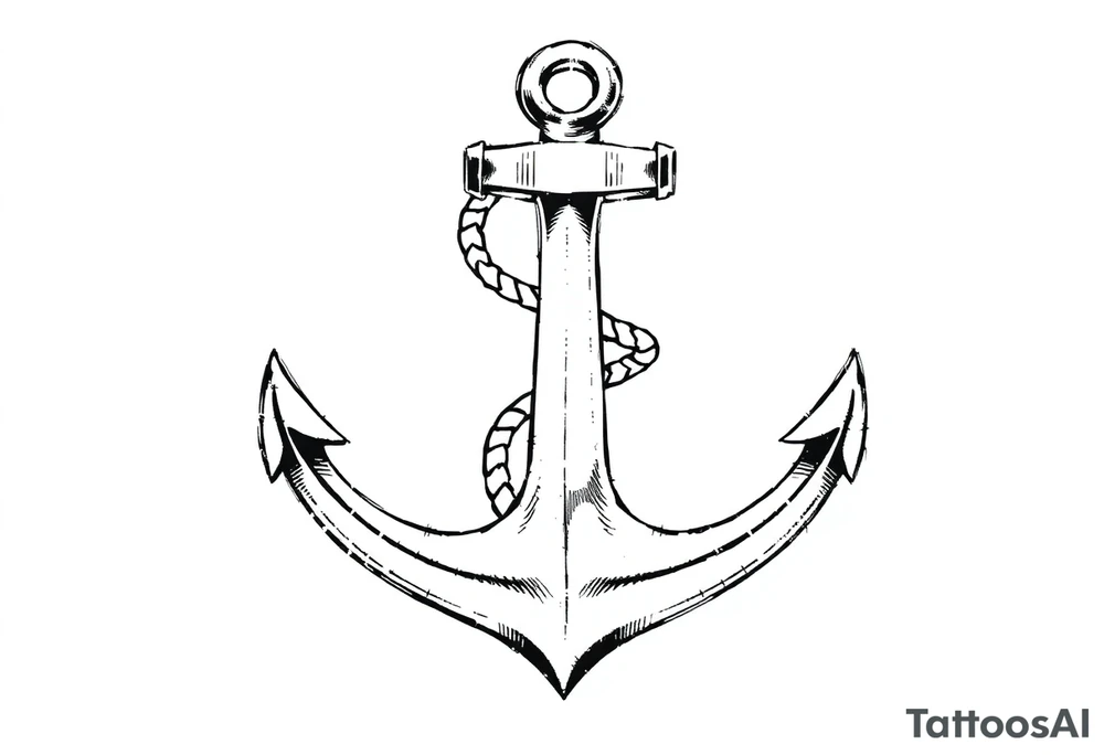 anchor with rope tattoo idea