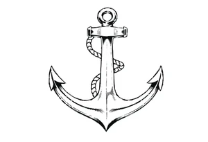 anchor with rope tattoo idea