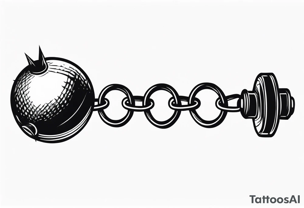 Ball and chain flail with spikes tattoo idea