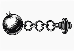 Ball and chain flail with spikes tattoo idea