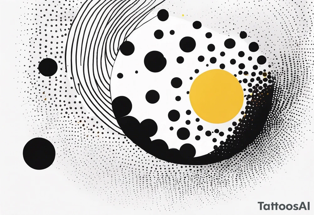 simple sunshine made of black dots with circles tattoo idea