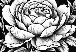 Praying in a peony garden tattoo idea