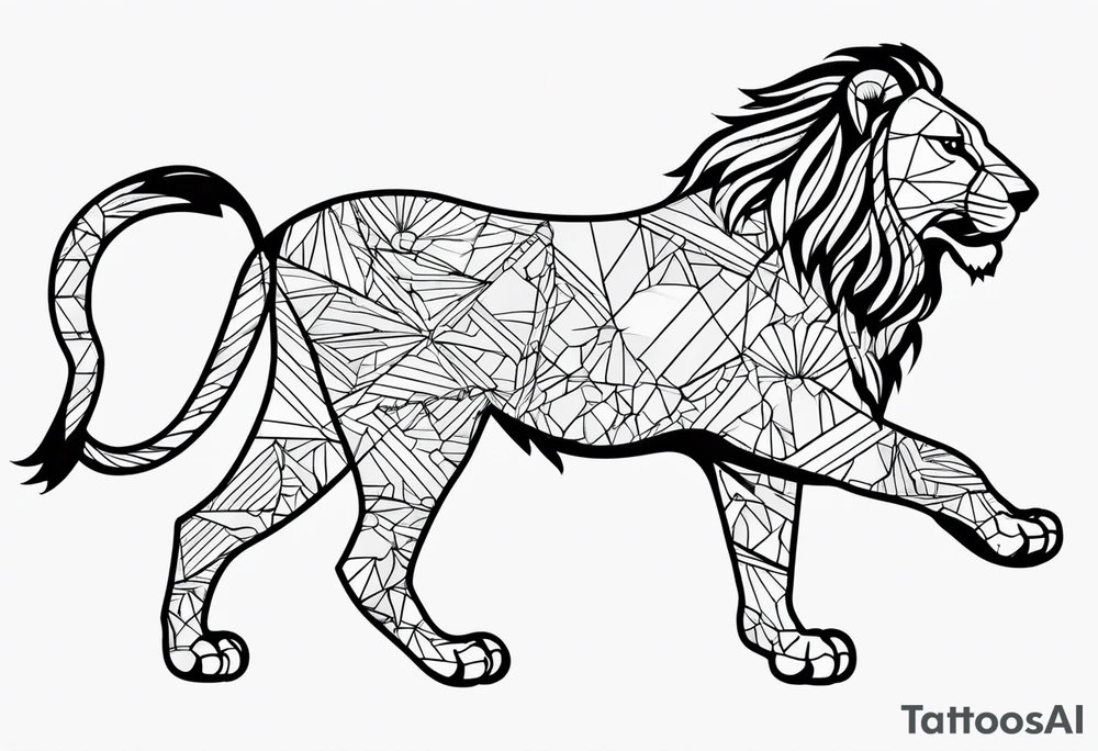 the outline of Iraqs map, inside it should be a Babylonian inspired lion tattoo idea